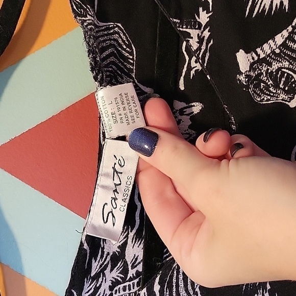 Sante Classics Vintage Mumu House Dress/Loungewear Zebra Safari Print Size Large - Picture 5 of 10